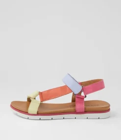 Women DIANA FERRARI Flats|Sandals-Echos Pastel Multi Leather Sandals