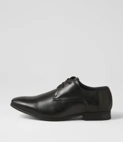 C88 by COLORADO Dress Shoes-Eddie Black Smooth Lace Up Flats