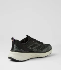 Women SKECHERS Sneakers-Edgeride Black Lavendar Fabric Sneakers