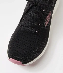 Women SKECHERS Sneakers-Edgeride Black Pink Fabric Sneakers