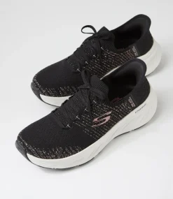 Women SKECHERS Sneakers-Edgeride Black Rose Gold Mesh Sneakers