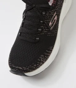Women SKECHERS Sneakers-Edgeride Black Rose Gold Mesh Sneakers