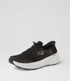 Women SKECHERS Sneakers-Edgeride Black Rose Gold Mesh Sneakers