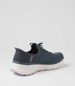 Women SKECHERS Sneakers-Edgeride Navy Lavendar Fabric Sneakers