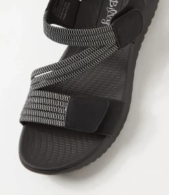Women I LOVE BILLY Flats|Sandals-Edwyna Black Elastic Sandals