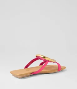 Women TOP END Flats|Slides-Egil Hot Pink Leather Slides