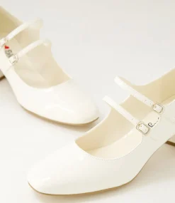 Women I LOVE BILLY Mary Janes|Heels-Eiko Almond Patent Pu Mary Jane Heels