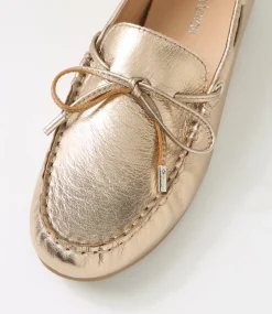 Women DIANA FERRARI Loafers|Flats-Eliney Champagne Leather Flat Shoes