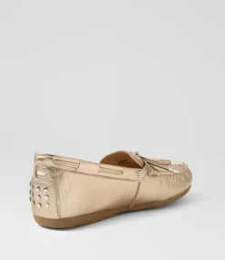 Women DIANA FERRARI Loafers|Flats-Eliney Champagne Leather Flat Shoes