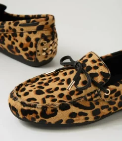 Women DIANA FERRARI Flats-Eliney Leopard Black Pony Leather Flat Shoes