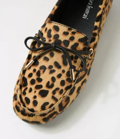 Women DIANA FERRARI Flats-Eliney Leopard Black Pony Leather Flat Shoes