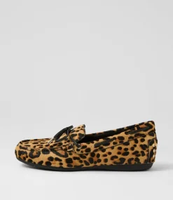 Women DIANA FERRARI Flats-Eliney Leopard Black Pony Leather Flat Shoes