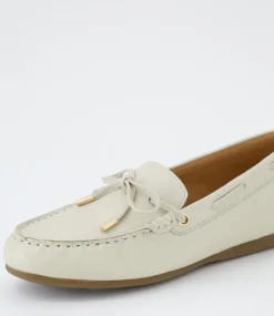 Women DIANA FERRARI Flats|Loafers-Eliney Oatmilk Leather Flat Shoes