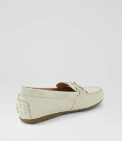 Women DIANA FERRARI Flats|Loafers-Eliney Oatmilk Leather Flat Shoes