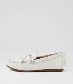 Women DIANA FERRARI Flats|Loafers-Eliney White Leather Flat Shoes