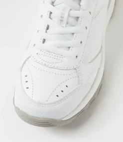 LYNX Sport School Shoes|Junior School Shoes-Elite Jnr E Lace White Leather Sneakers