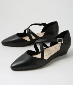 Women SUPERSOFT Comfort|Heels-Elizia Black Leather Heels