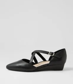 Women SUPERSOFT Comfort|Heels-Elizia Black Leather Heels