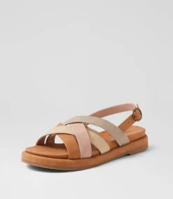 Women I LOVE BILLY Flats|Sandals-Elleson Earthy Multi Smooth Sandals