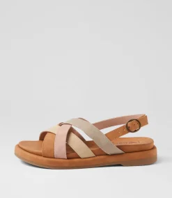 Women I LOVE BILLY Flats|Sandals-Elleson Earthy Multi Smooth Sandals
