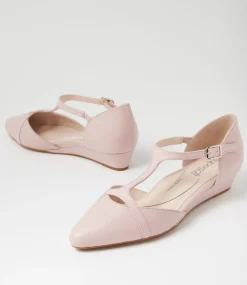 Women SUPERSOFT Comfort|Wedges-Ember Blush Leather Patent Flat Shoes