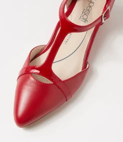 Women SUPERSOFT Comfort|Wedges-Ember Dark Red Leather Patent Flat Shoes