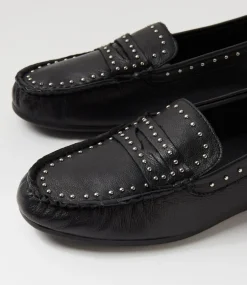 Women DIANA FERRARI Loafers|Flats-Embrey Black Leather Loafers
