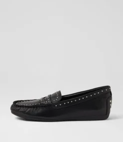 Women DIANA FERRARI Loafers|Flats-Embrey Black Leather Loafers