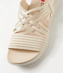 Women I LOVE BILLY Flats|Sandals-Emelia Natural Elastic Sandals