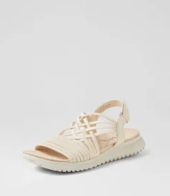Women I LOVE BILLY Flats|Sandals-Emelia Natural Elastic Sandals