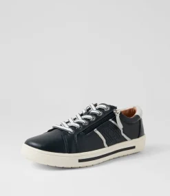 Women SUPERSOFT Comfort|Sneakers-Emillio Navy Silver Leather Sneakers