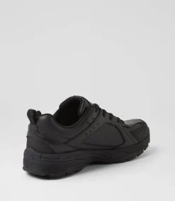LYNX Sport School Shoes|Senior School Shoes-Emit Snr Slim Lace Black Leather Sneakers