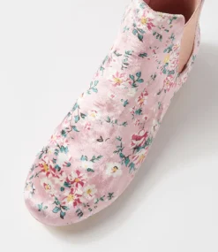 Women I LOVE BILLY Boots-ENDALE IL PINK FLORAL VELVET