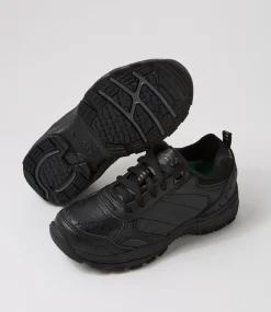 LYNX Sport School Shoes|Junior School Shoes-Erupt Jnr E Lace Black Leather Sneakers