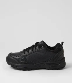 LYNX Sport School Shoes|Junior School Shoes-Erupt Jnr E Lace Black Leather Sneakers