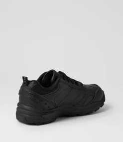 LYNX Sport School Shoes|Junior School Shoes-Erupt Jnr E Lace Black Leather Sneakers