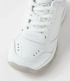 LYNX Sport School Shoes|Junior School Shoes-Erupt Jnr E Lace White Leather Sneakers