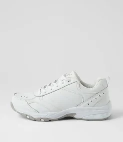 LYNX Sport School Shoes|Senior School Shoes-Erupt Snr Wide Nm Ws White Leather Sneakers