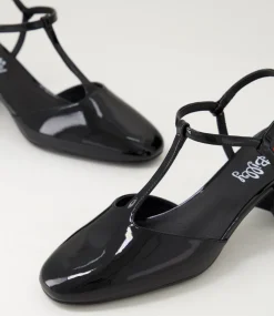 Women I LOVE BILLY Heels-Essik Black Patent Pu Heels