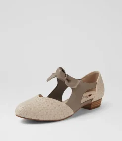 Women I LOVE BILLY Flats-Estella Putty Taupe Embossed Flat Shoes