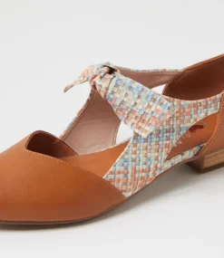 Women I LOVE BILLY Flats-Estella Tan Hatch Flat Shoes