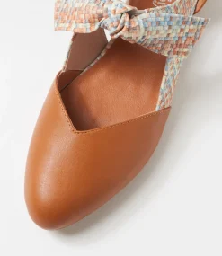 Women I LOVE BILLY Flats-Estella Tan Hatch Flat Shoes