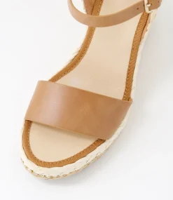Women TOP END Espadrilles|Wedges-Etroya Tan Natural Multi Leather Sandals
