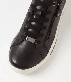 Women SUPERSOFT Comfort|Sneakers-Evone Black Leather Sneakers