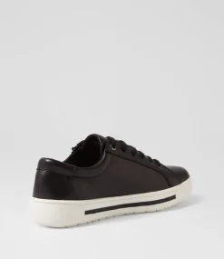 Women SUPERSOFT Comfort|Sneakers-Evone Black Leather Sneakers
