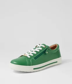 Women SUPERSOFT Comfort|Sneakers-Evone Dark Emerald Leather Sneakers