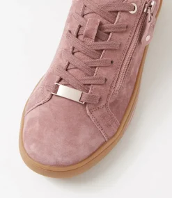 Women SUPERSOFT Comfort|Sneakers-Evone Dark Mauve Rose Gold Suede Leather Sneakers