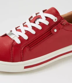 Women SUPERSOFT Comfort|Sneakers-Evone Dark Red Leather Sneakers