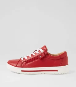 Women SUPERSOFT Comfort|Sneakers-Evone Dark Red Leather Sneakers