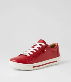 Women SUPERSOFT Comfort|Sneakers-Evone Dark Red Leather Sneakers